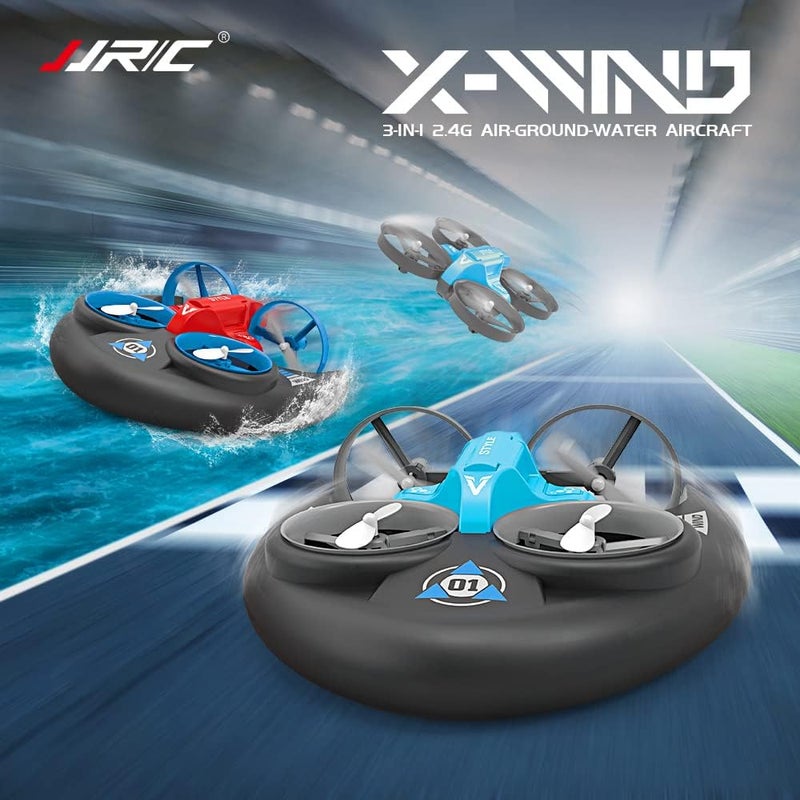 AIROKA 3 In 1 Sea Land and Air 360° Rolling Waterproof RC Drone, Four Axis Aircraft High Speed Drift Cars RC Foam Boat Toys,For Beginners and gift to Boys and Girls(red) - Image 2